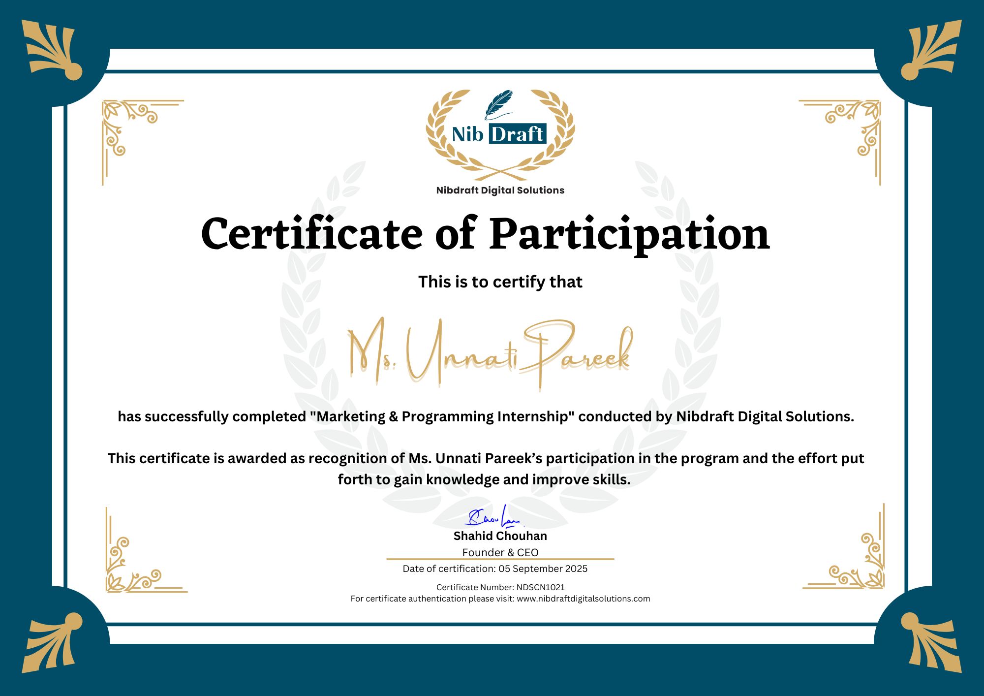 NDSCN1021: Ms. Unnati Pareek